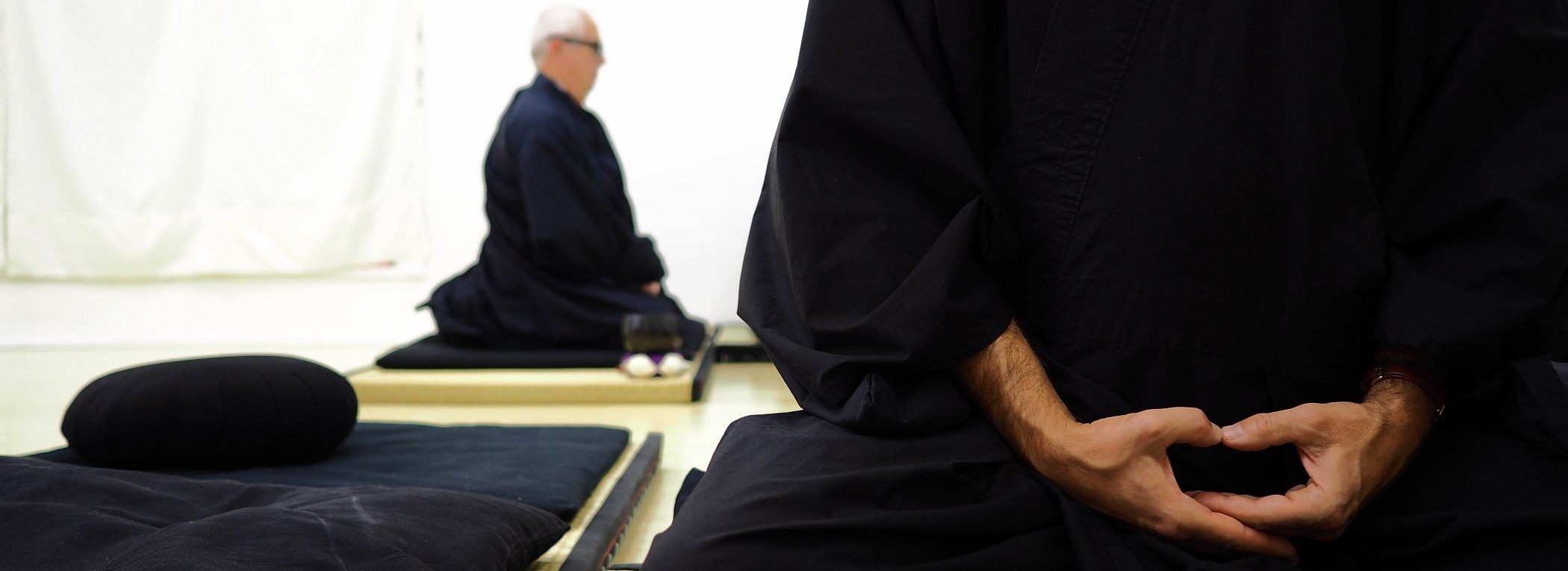 Foto di un praticante Zen presso Zen Udine. Posizione delle mani: mudra.  Fotografia di Keitto http://keitto.info- Tutti i diritti riservati